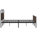 Metal Bed Frame without Mattress Brown Oak 160x200 cm 3318709