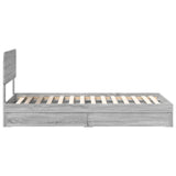 Storage Bed with Drawer Grey Sonoma 75 x 190 cm Engineered Wood 3412330