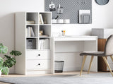 Desk with Drawer with Shelf with Storage 2 pcs White 3337313