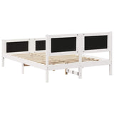 Bed frame White and light grey 140 x 200 cm Solid pine wood 3394322