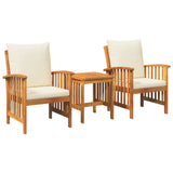Garden Sofa Set with Cushion 3 pcs Brown Solid acacia wood 4106447