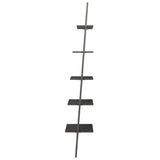 5-Tier Leaning Shelf Black 64x34x185.5 cm 336378