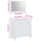 3 Piece Bathroom Furniture Set White Engineered Wood 3056907