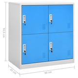 Locker Cabinets 5 pcs Light Grey and Blue 90x45x92,5 cm Steel 3095228
