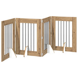 Dog Gate with Stands 4 pcs Artisan Oak 60 x 80 cm 892102