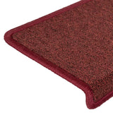 Stair Mats 15 pcs 65x21x4 cm Bordeaux Rectangular Edge 326199