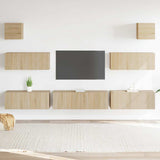 7 Piece TV Cabinet Set Sonoma Oak Engineered Wood 3114544