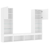 5 Piece TV Wall Units with LED White Engineered Wood 3216690