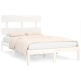Bed Frame without Mattress White 120x190 cm Small Double Solid Wood 3104644
