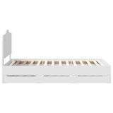 Bed Frame with Drawer White 90 x 190 cm Engineer Wood 3413457