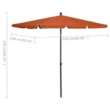 Garden Parasol with Pole 210x140 cm Terracotta 315548