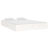 Bed Frame without Mattress White Solid Wood 140x190 cm 820083