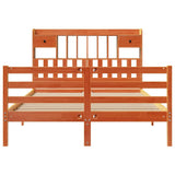 Bookcase Bed without Mattress Wax Brown 140x200cm Solid Wood Pine 3321956