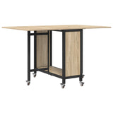 Folding Dining Table with Castors 130 x 80 x 76.5 cm steel PB 8006044