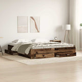 Bed Frame with Drawer Old Wood 180 x 200 cm Engineered Wood 3333960