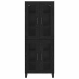 Highboard 2 pcs Black Oak Engineered Wood and Glass 3403197