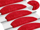 Stair Mats 10 pcs 65x21x4 cm Red Half Round Large 149813