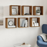 Wall Cube Shelves 6 pcs Old Wood 30x15x30 cm Engineered Wood 856578