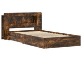 Bed Frame with Storage Smoked Oak 100 x 200 cm Engineered Wood 3433827