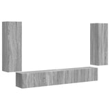 TV Wall Cabinet Set 4 pcs Grey Sonoma Engineered Wood 3408931