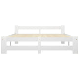 Bed Frame without Mattress White Solid Pine Wood 120x200 cm 322000