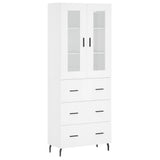 Highboard White 69.5x34x180 cm Engineered Wood 3198417