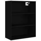 Hanging Wall Cabinet Black Engineered Wood Rectangular Minimalist 812313