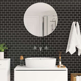 Subway Tile 20 pcs Black 30.5 x 30.5 cm Polyurethane and PET 42021213