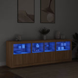 Sideboard with LED Lights Sonoma Oak 202x37x67 cm 3209011