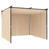 ZNTS Gazebo with Curtains 3x3 m Cream Steel 48050