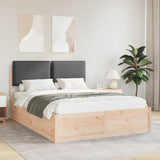 Bed Frame with Upholstered Headboard Dark Grey 140 x 200 cm 3398125