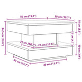 Coffee Table 360-Degree Rotatable Black 50x50x34.5 cm 858471