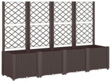Garden Planter with Trellis Brown 160x40x140 cm PP 367875