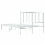 Metal Bed Frame without Mattress with Headboard White 120x190cm 350928