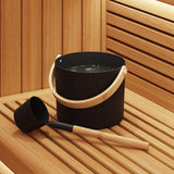 Sauna Accessory Set 2 pcs Black Aluminium and Solid Pine Wood 42023426