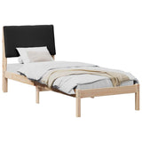 Bed frame Brown and black 75 x 190 cm Solid pine wood 878791