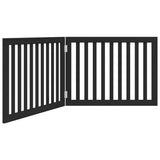 Dog Gate Foldable 2 Panels Black 160 cm Poplar Wood 352256