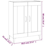 Sideboard High Gloss White 69.5x34x90 cm Engineered Wood 812147