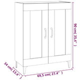 Sideboard High Gloss White 69.5x34x90 cm Engineered Wood 812147