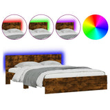 Bed Frame Smoked oak Engineered wood, Plywood 160x200 cm 3207599