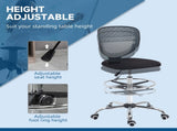 Drafting Chair, Swivel Office Draughtsman Chair, Mesh Standing Desk Chair with Adjustable Foot Ring, T3398P344664