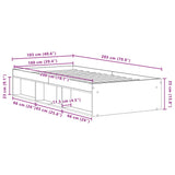 Bed Frame without Mattress Black Oak 100x200 cm Engineered Wood 3329330