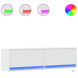 TV Wall Cabinet with LED Lights White 140x31x38 cm 852369