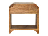 Solid Wood Newton Mini Oak-ish Nightstand with a drawer and open shelf, Brown B2743P403243