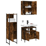 ZNTS 3 Piece Bathroom Cabinet Set Smoked Oak Engineered Wood 3214757