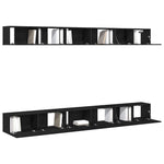 TV Cabinet Set 6 pcs Black oak 100 x 30 x 30 cm Engineered Wood 3333059
