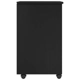 Rolling Cabinet Black 34 x 39 x 65.5 cm Solid Pine Wood 42028347