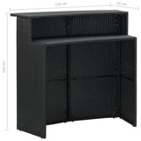 3 Piece Garden Bar Set with Cushions Poly Rattan Black 3095400