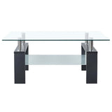 Coffee Table Grey and Transparent 95x55x40 cm Tempered Glass 330305