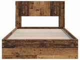 Bed Frame with Storage and Headboard Old Wood 90 x 190 cm 3414521